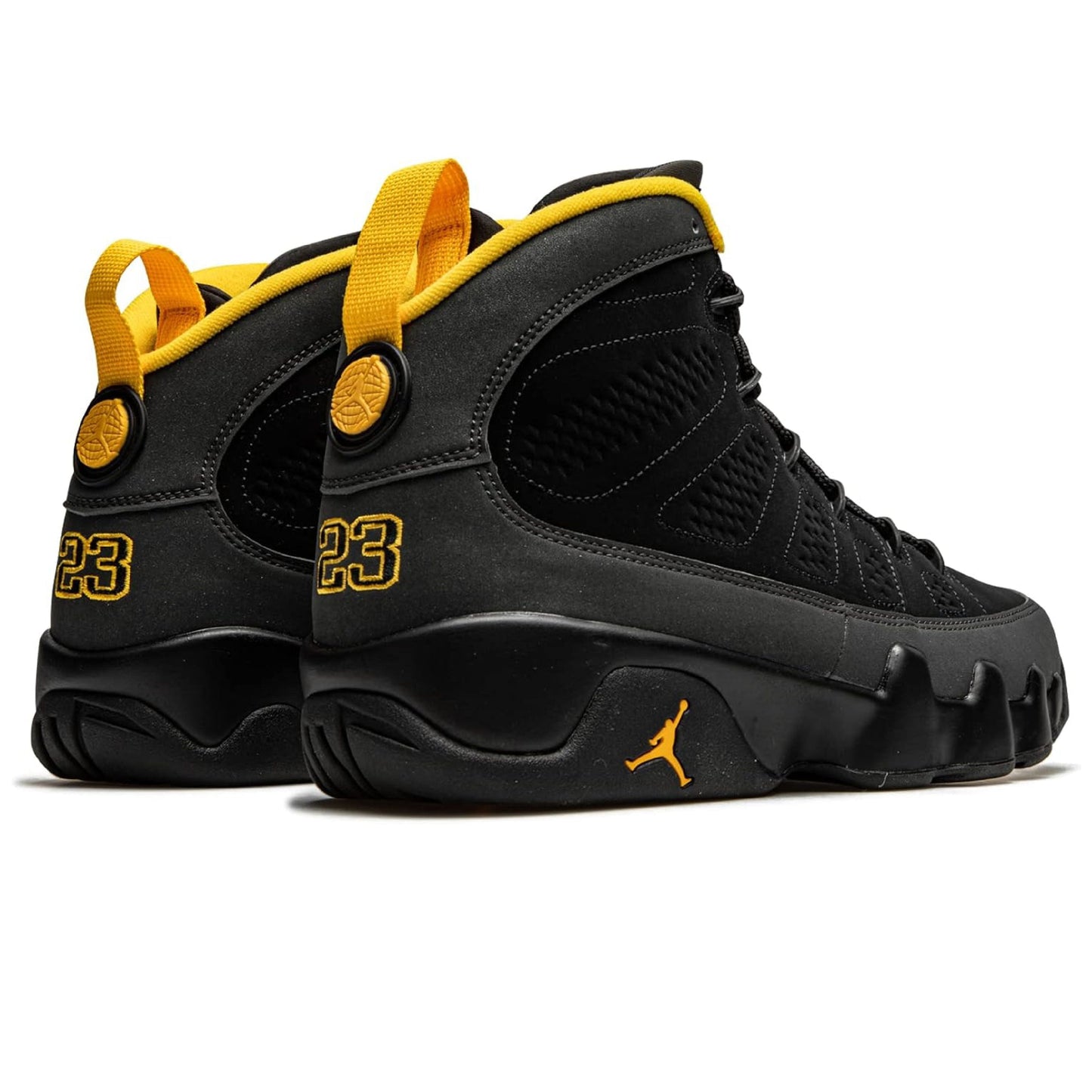 AJ Big Kids 9 Retro Black/Dark Charcoal-University Gold