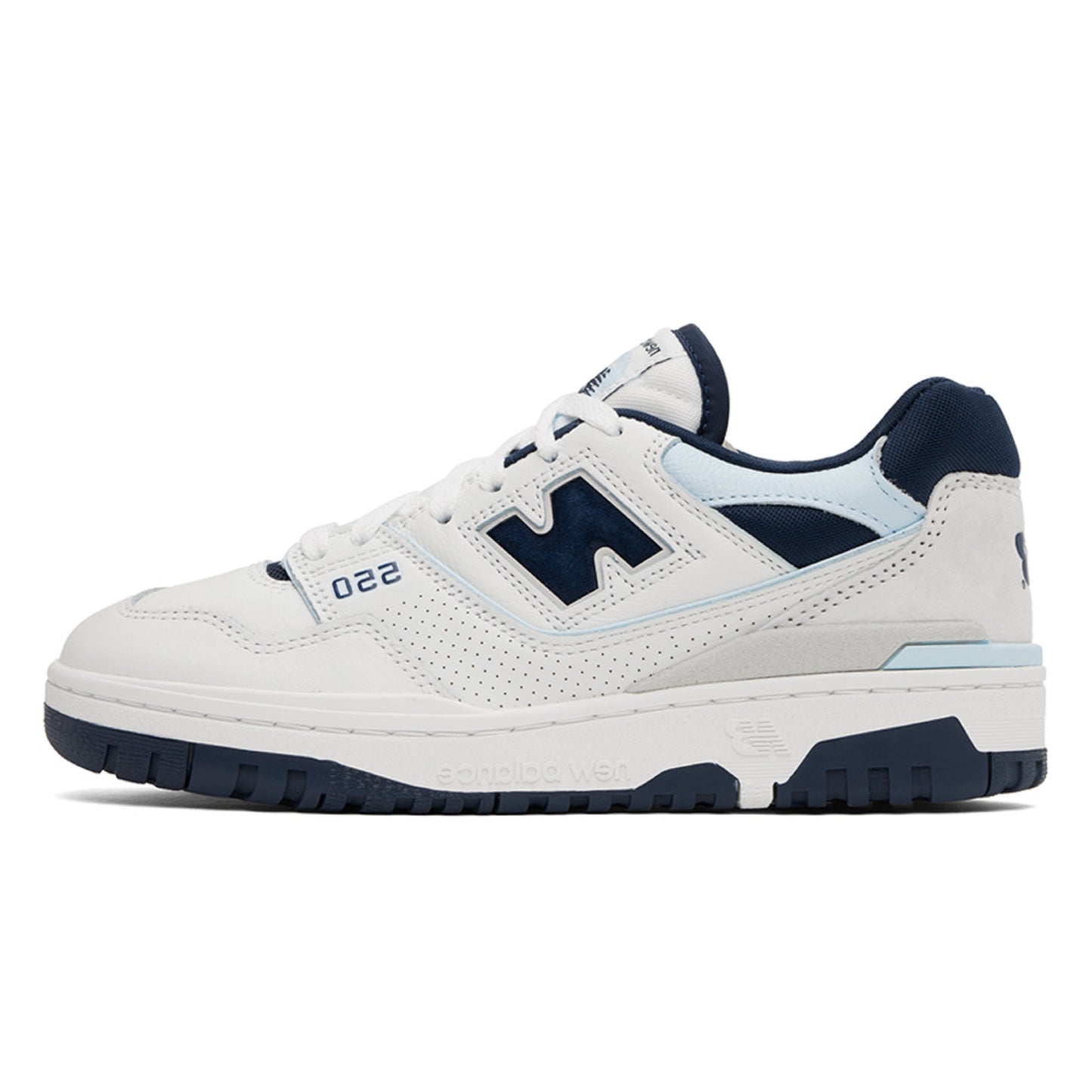 NB 550 White Dark Blue